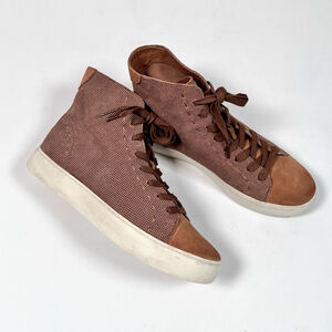 Frye Lena High Top 70389 Womens Brown Suede Lace Up Lifestyle Sneakers Shoes